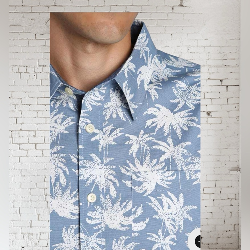 Stretch Short Sleeve Palm Tree Shirt NWT | Tropical Print Tee Various Sizes - Picture 3 of 5